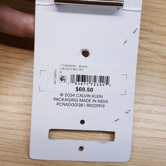 CALVIN KLEIN Belt Mens Size XL 42 44 Black Interchangeable Reversible Set Logo - Picture 7 of 9